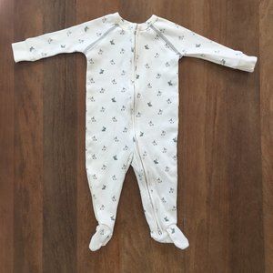 Pehr cream with bunny rabbits long sleeve footie